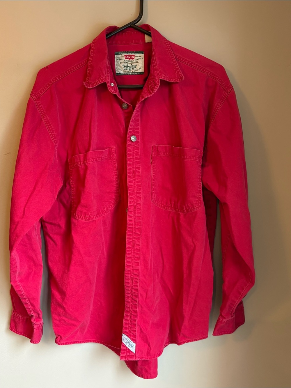 Levi's Red Vintage 90s Long-Sleeve Work Button-Down Shirt